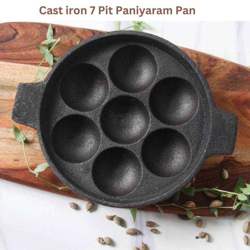MUD N POT Pit Paniyaram pan with Glass lid appe panpattu pan 7 Cup deep panInduction FriendlyNaturally Non Stick 100 Non StickNo Chemical Coating - Image 2