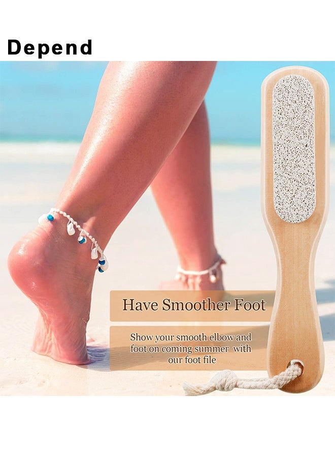 Depend Natural Soft Bristle Foot Brush And Pumice Stone Combo With Wooden Handle, Exfoliator Pedicures Calluses Dead Dry Skin Remover Scrubber Scrub Brush For Shower Massage SPA Sauna, Dead Skin Massage, Exfoliator Pedicures Calluses Remover - Image 4