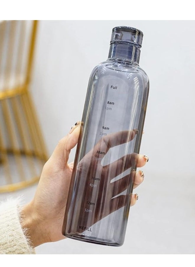 Happy Home - Leak Proof Time Marker Design Acrylic Water Bottle - 500ml 1pc - Image 1
