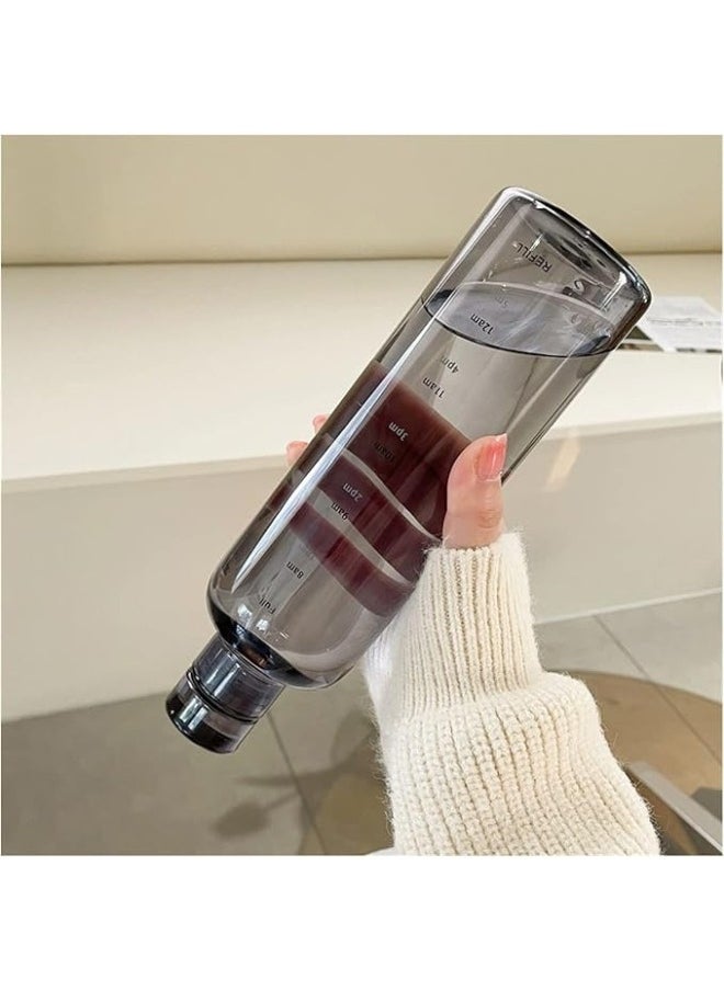 Happy Home - Leak Proof Time Marker Design Acrylic Water Bottle - 500ml 1pc - Image 1