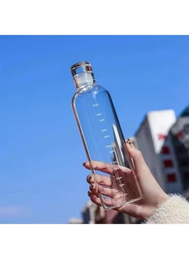 Happy Home - Leak Proof Time Marker Design Acrylic Water Bottle - 500ml 1pc - Image 1