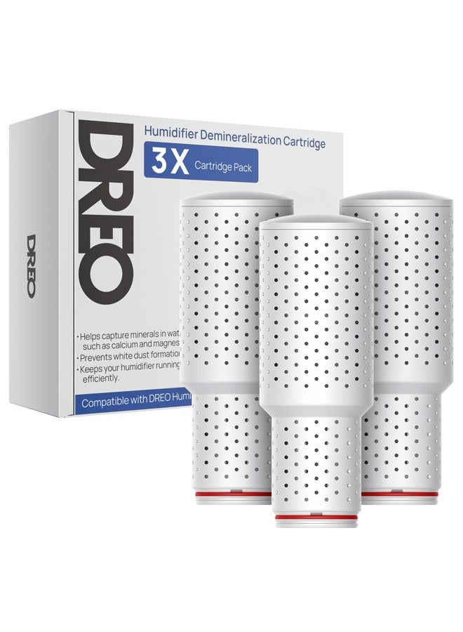 Dreo Demineralization Cartridge 3-Pack for Humidifiers, Compatible with Dreo Humidifiers HM311/311S, Prevent Mineral Build-up, Filter Hard Water, Eliminate White Dust - Image 1