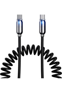 URTECH Premium 100W Spring USB-C Cable | Smart LED Indicator | Elegant Travel Kit | Professional Fast Charging Solution