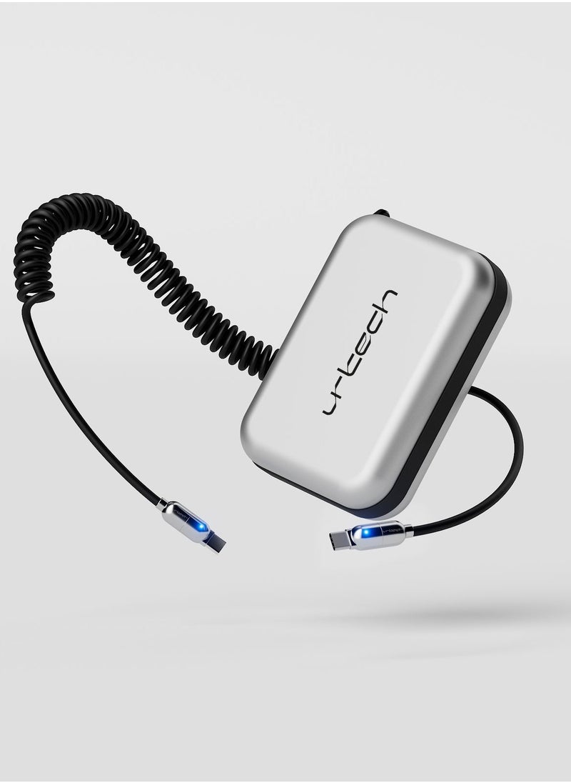 urtech - URTECH Premium 100W Spring USB-C Cable | Smart LED Indicator | Elegant Travel Kit | Professional Fast Charging Solution - Image 1