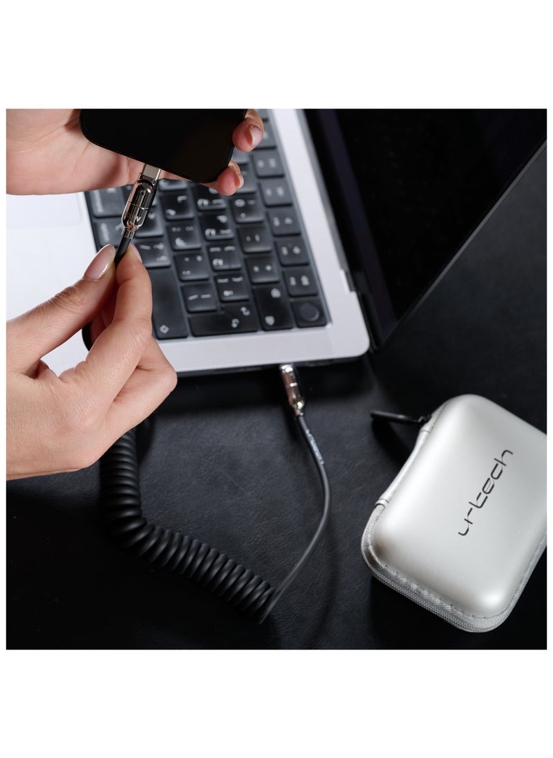 urtech - URTECH Premium 100W Spring USB-C Cable | Smart LED Indicator | Elegant Travel Kit | Professional Fast Charging Solution - Image 1
