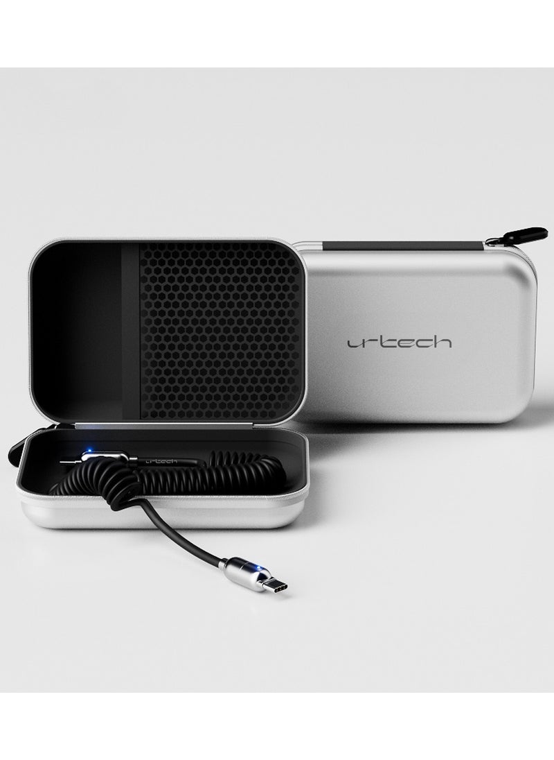 urtech - URTECH Premium 100W Spring USB-C Cable | Smart LED Indicator | Elegant Travel Kit | Professional Fast Charging Solution - Image 1