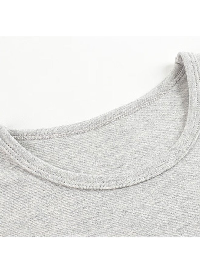 THREEGUN Sanqiang Sanqiang Children's Class A Comfortable Soft Cotton Boys' Round Neck Long-sleeve Pure Cotton Underwear Set 29487d0 Gray, 160 - Image 5
