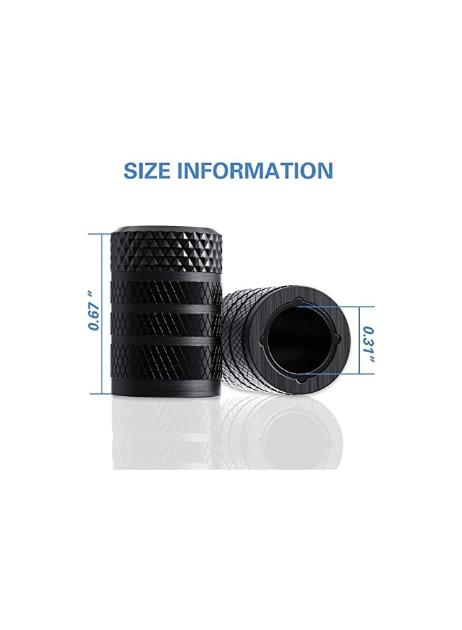 S-TOP Anodized Aluminum Tire Valve Stem Caps – Universal Corrosion Resistant Valve Covers for Cars, Trucks, SUVs, Motorcycles and Bicycles, 4-Pack (Black) - Image 1