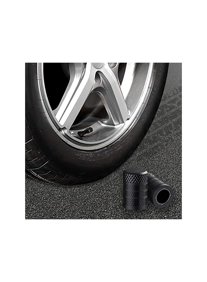 S-TOP Anodized Aluminum Tire Valve Stem Caps – Universal Corrosion Resistant Valve Covers for Cars, Trucks, SUVs, Motorcycles and Bicycles, 4-Pack (Black) - Image 2