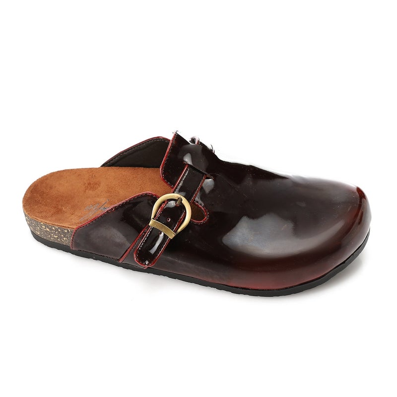 Mr.joe Comfort Verne Buckle Clogs - Burgundy - Image 1