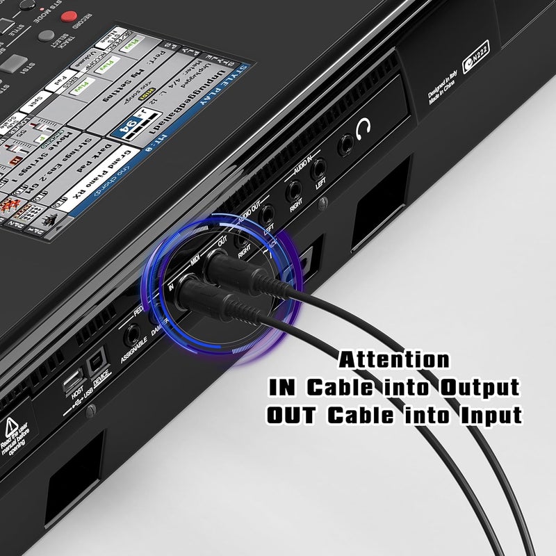 FORE MIDI USB Interface T1 with Input&Output Connecting with Keyboard/Synthesizer for Editing&Recording Track Work with Windows/Mac OS for Studio Type-A Color Balck - 6.5Ft - Image 5