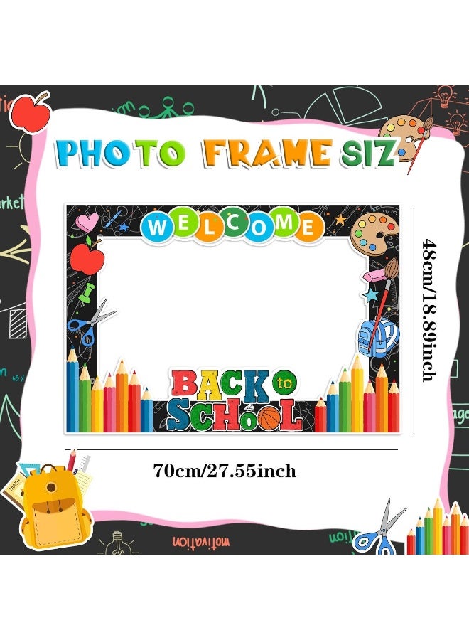 Haimimall Back to School Decorations Back to School Photo Props Welcome Back to School Photo Frame & Photo Props First Day of School Decorations for Back to School Party Supplies - Image 3