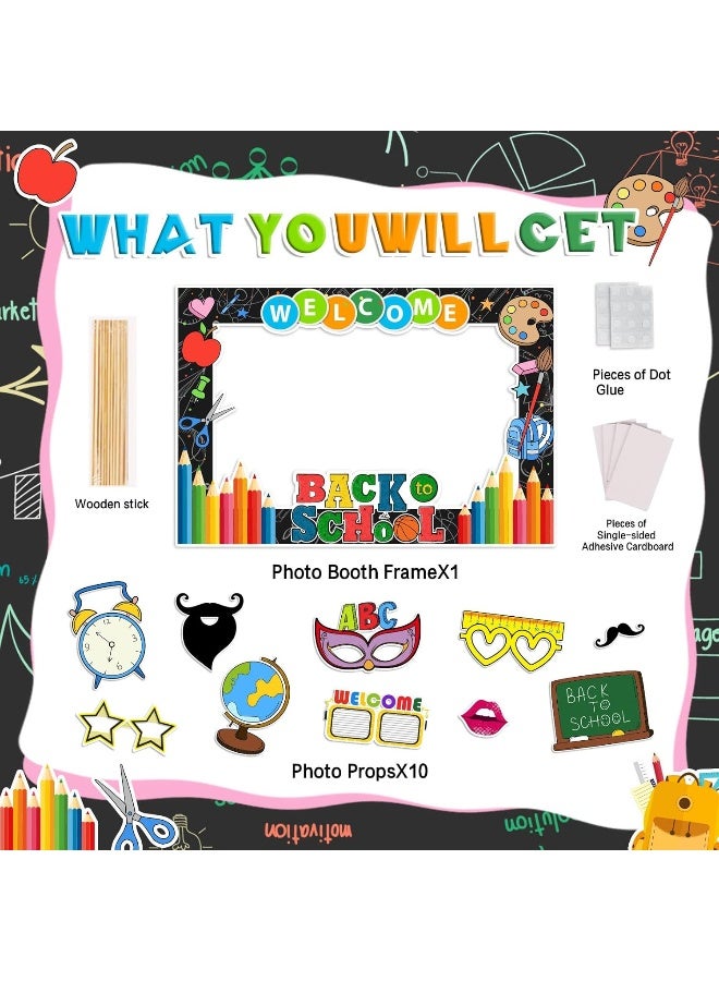 Haimimall Back to School Decorations Back to School Photo Props Welcome Back to School Photo Frame & Photo Props First Day of School Decorations for Back to School Party Supplies - Image 2