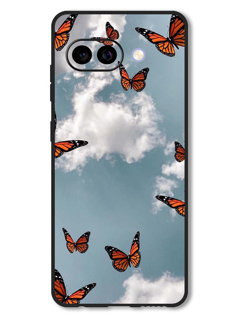 Theodor Case Compatible with Google Pixel 9A Protection Shockproof Bumper Cover Butterfies - Image 1