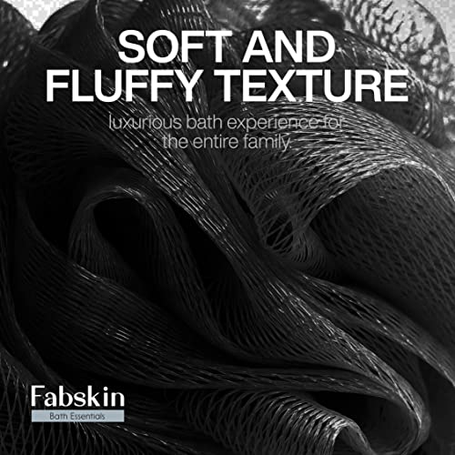 FABSKIN Loofah for Bathing | Bath Shower Sponge Scrubber Exfoliator for Women and Men | Body Wash Scrub | Bath Scrubber for Body (BLACK) - Image 5