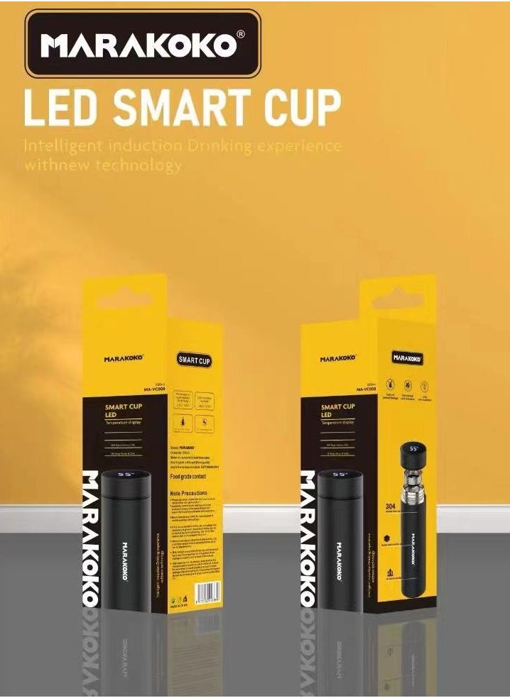 Marakoko - Water bottle with temperature display, 500ml mug Saves temperature  hot or cold , strong stainless steel bottle suitable for club or trips. - Image 1