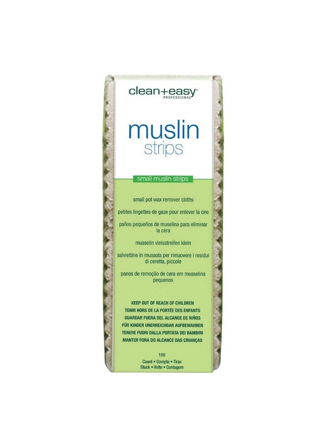 Clean + Easy - Lean + Easy Small Facial Muslin Wax Strips For Hair Removal Precut Durable Muslin Epilating Strips To Remove Unsightly Hairs From The Face 1 3/4" X 4 1/2" 100 Count - Image 1