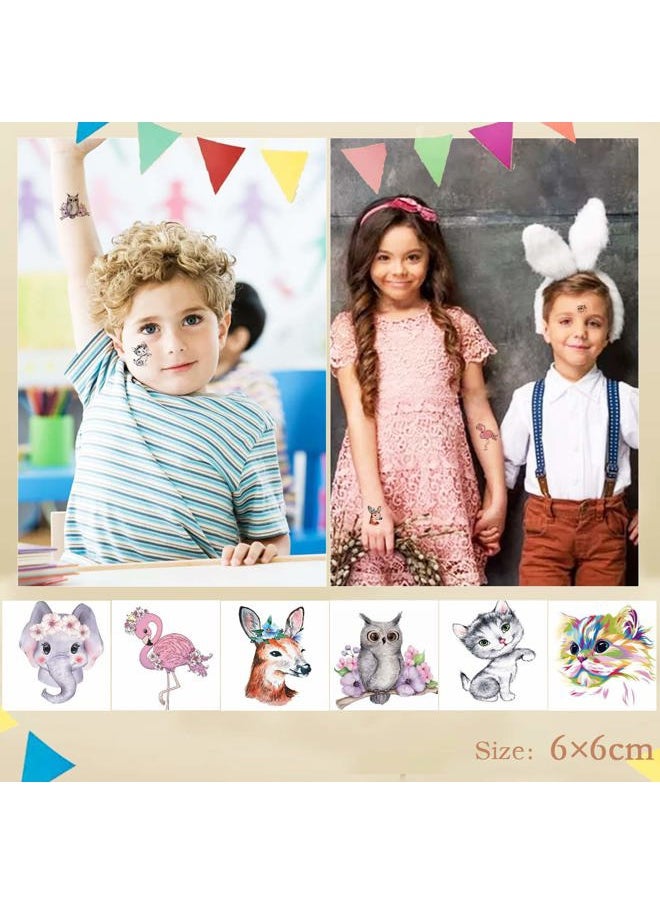 Hotoyannia - Animals Theme Temporary Tattoos for Kids, Featured Zoo Patterned Body Art Waterproof Tattoos Toddler Tattoos, Fake Tattoos for Boys Girls, 36 Sheets - Image 1
