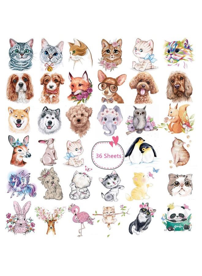 Hotoyannia - Animals Theme Temporary Tattoos for Kids, Featured Zoo Patterned Body Art Waterproof Tattoos Toddler Tattoos, Fake Tattoos for Boys Girls, 36 Sheets - Image 1