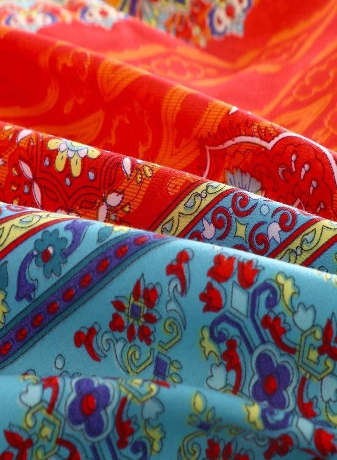 BUPIRD Boho Comforter Set King Soft Chic Boho Comforter Set 3 Pieces Lightweight Exotic Yellow Orange Bohemian Mandala Colorful Retro 1 Boho Comforter and 2 Pillowcases for All Seasons - Image 3