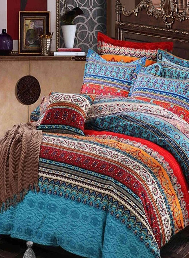 BUPIRD Boho Comforter Set King Soft Chic Boho Comforter Set 3 Pieces Lightweight Exotic Yellow Orange Bohemian Mandala Colorful Retro 1 Boho Comforter and 2 Pillowcases for All Seasons - Image 2