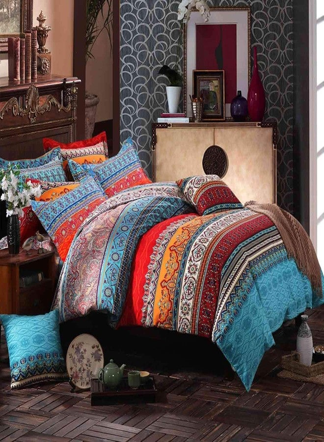 BUPIRD Boho Comforter Set King Soft Chic Boho Comforter Set 3 Pieces Lightweight Exotic Yellow Orange Bohemian Mandala Colorful Retro 1 Boho Comforter and 2 Pillowcases for All Seasons - Image 1