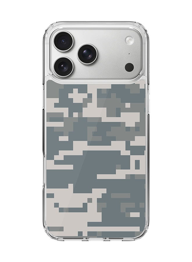 Stylizedd Classic Clear MagSafe Case for iPhone 17 Pro Max , Hybrid Soft Case Flexible Edges Anti Drop TPU PC Gel Thin Transparent Cover [ Designed for iPhone 17 Pro Max ] - Digital Camo Full Print