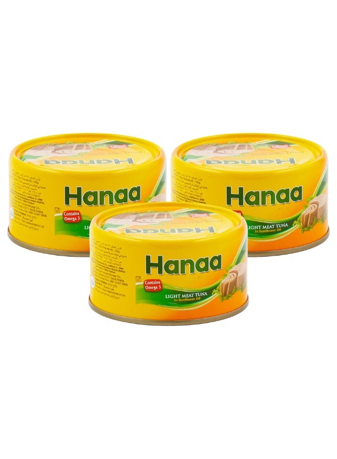 تونة هناء الخفيفة في زيت عباد الشمس، 185 جرام × 3