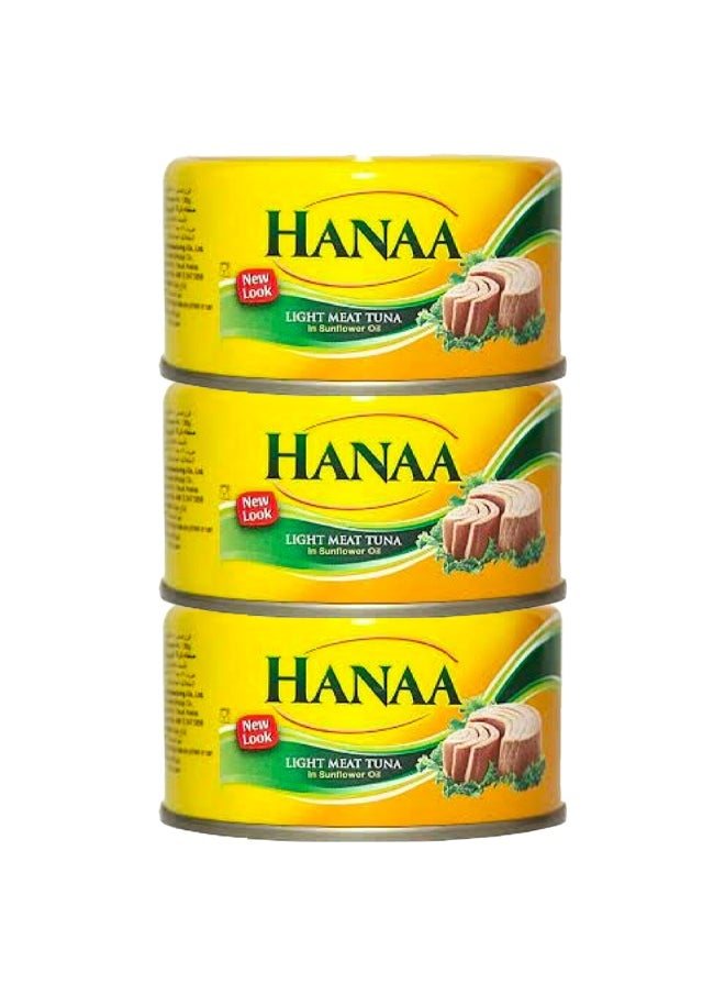 Hanaa Hanaa Light Meat Tuna in Sunflower Oil, 185 g × 3 