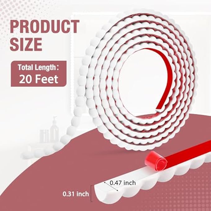 FLEXIBLE MOLDING TRIM SELF ADHESIVE DECORATIVE TRIM MOLDING PEEL AND STICK BORDER FOR MIRROR FRAME BACKSPLASH TILE CABINET CEILING FURNITURE WALL EDGE HOME DIY DECORATION (WHITE, 12MM/20FT) - Image 2