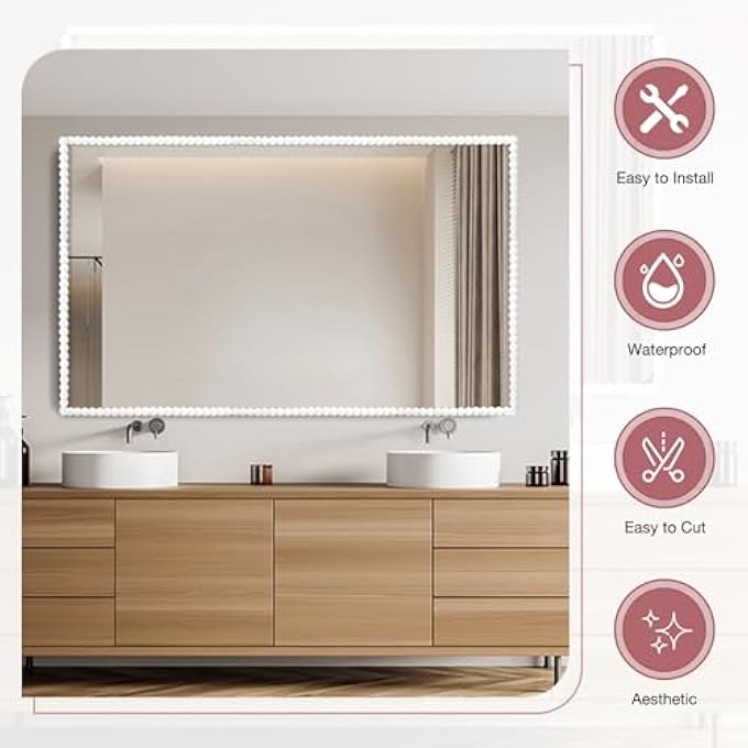 FLEXIBLE MOLDING TRIM SELF ADHESIVE DECORATIVE TRIM MOLDING PEEL AND STICK BORDER FOR MIRROR FRAME BACKSPLASH TILE CABINET CEILING FURNITURE WALL EDGE HOME DIY DECORATION (WHITE, 12MM/20FT) - Image 3