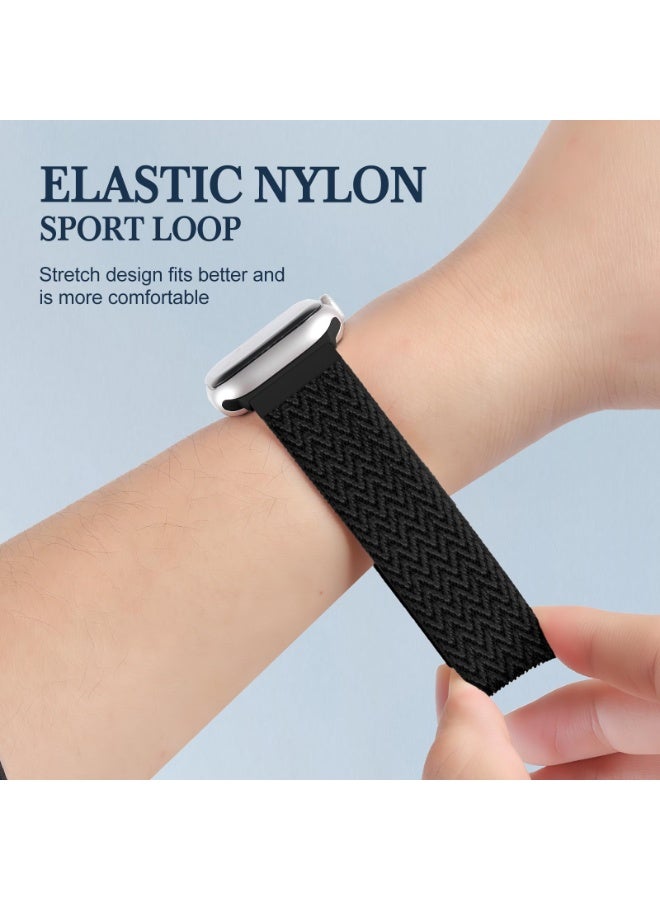 SOLOLUP Breatchable Nylon Sport Loop Compatible with Apple Watch  S11/S10 42mm  41mm 38mm Men Women Soft Breathable Fabric Woven Strap for iWatch Band Series 11 10 9 8 7 3 5 4 3/Ultra 3 2/SE (Black） - Image 4