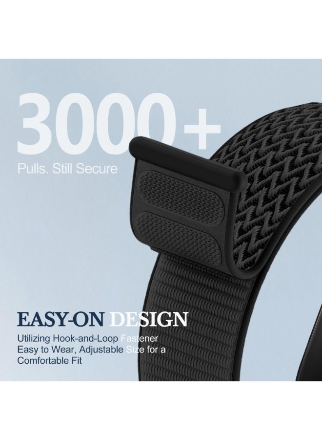 SOLOLUP Breatchable Nylon Sport Loop Compatible with Apple Watch  S11/S10 42mm  41mm 38mm Men Women Soft Breathable Fabric Woven Strap for iWatch Band Series 11 10 9 8 7 3 5 4 3/Ultra 3 2/SE (Black） - Image 2