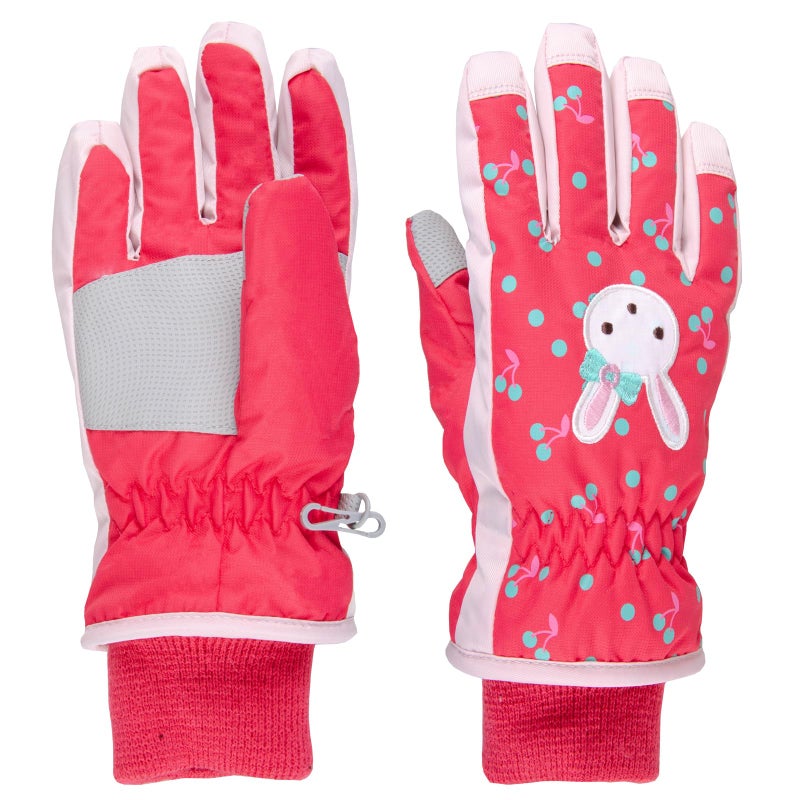 TRIWONDER Kids Winter Gloves Waterproof Ski Snow Gloves for Cold Weather Girls Snowboarding Skiing Sport Warm Mittens (Red, S (4-6 Years Old)) - Image 1