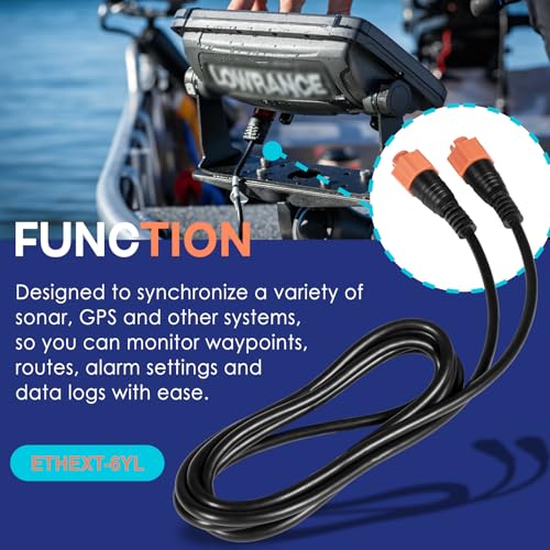 Camoo 30056855 Ethernet Crossover Cable 6ft18m ETHEXT6YL 5Pin Network Cable Fit for Most Lowrance Devices - Image 3