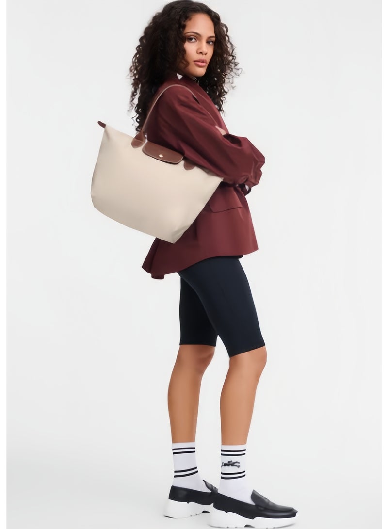 لونج شامب حقيبة طويلة شانغهام متوسطة الحجم للنساء، حقيبة قابلة للطي بسحاب وحقيبة كتف، حقيبة يد للسفر والعمل - Image 2