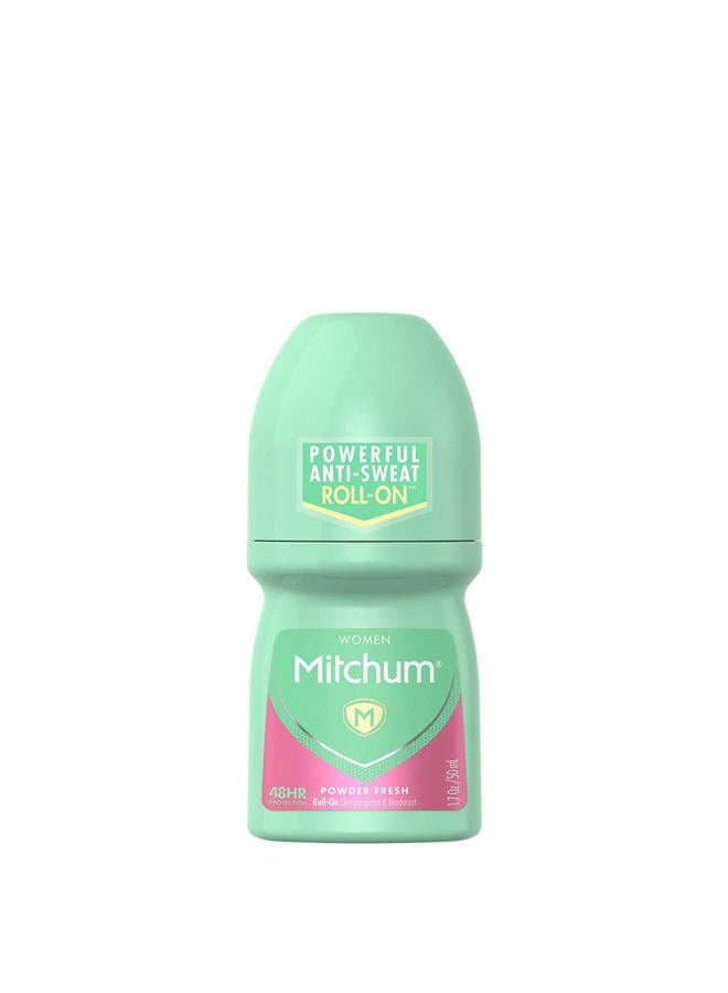 Mitchum Women Invisible Roll-On, Powder Fresh 1.7 oz (Pack of 2) - Image 1