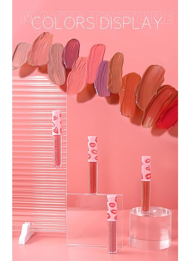 YOUNG VISION Matte Liquid Lipstick Makeup Long Lasting Wear Non Stick Cup Not Fade Waterproof Lip Gloss 05  - Image 3