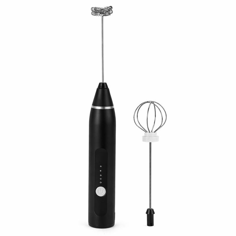 Milk Frother Handheld Electric Whisk, 3 Speed Stainless Steel Coffee Foam Maker, Egg Beater Mixer for Latte Cappuccino Hot Chocolate, XK-61 (Black) - Image 1