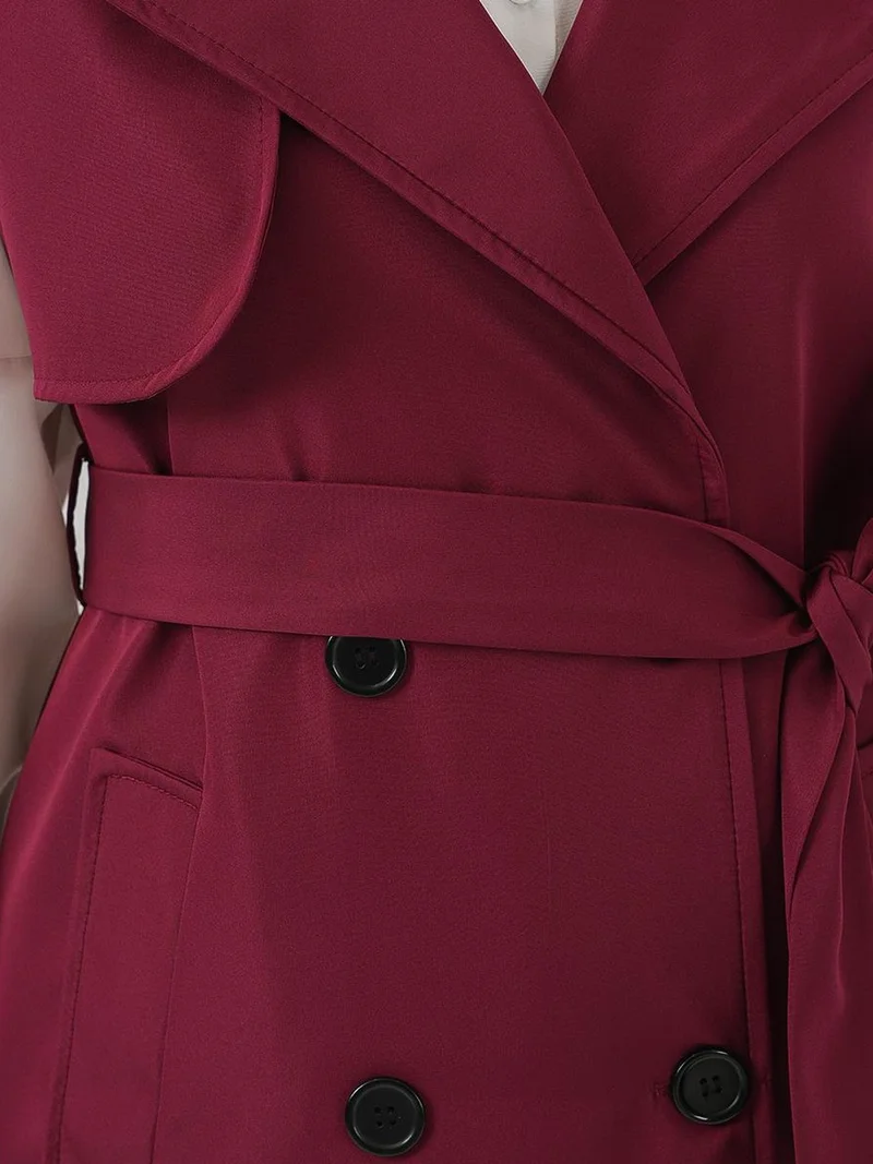 BIG DART BDART Midi Shawl Collar Vest with Pockets