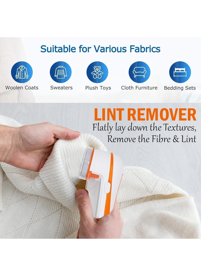 Mallbaola Lint Rmover for Clothes Lint Shaver for Woolen Sweter Jaket Pill Remover from Carpets Curtains Fabric Cleaner Tint and Dust Remover Multicolor Orange