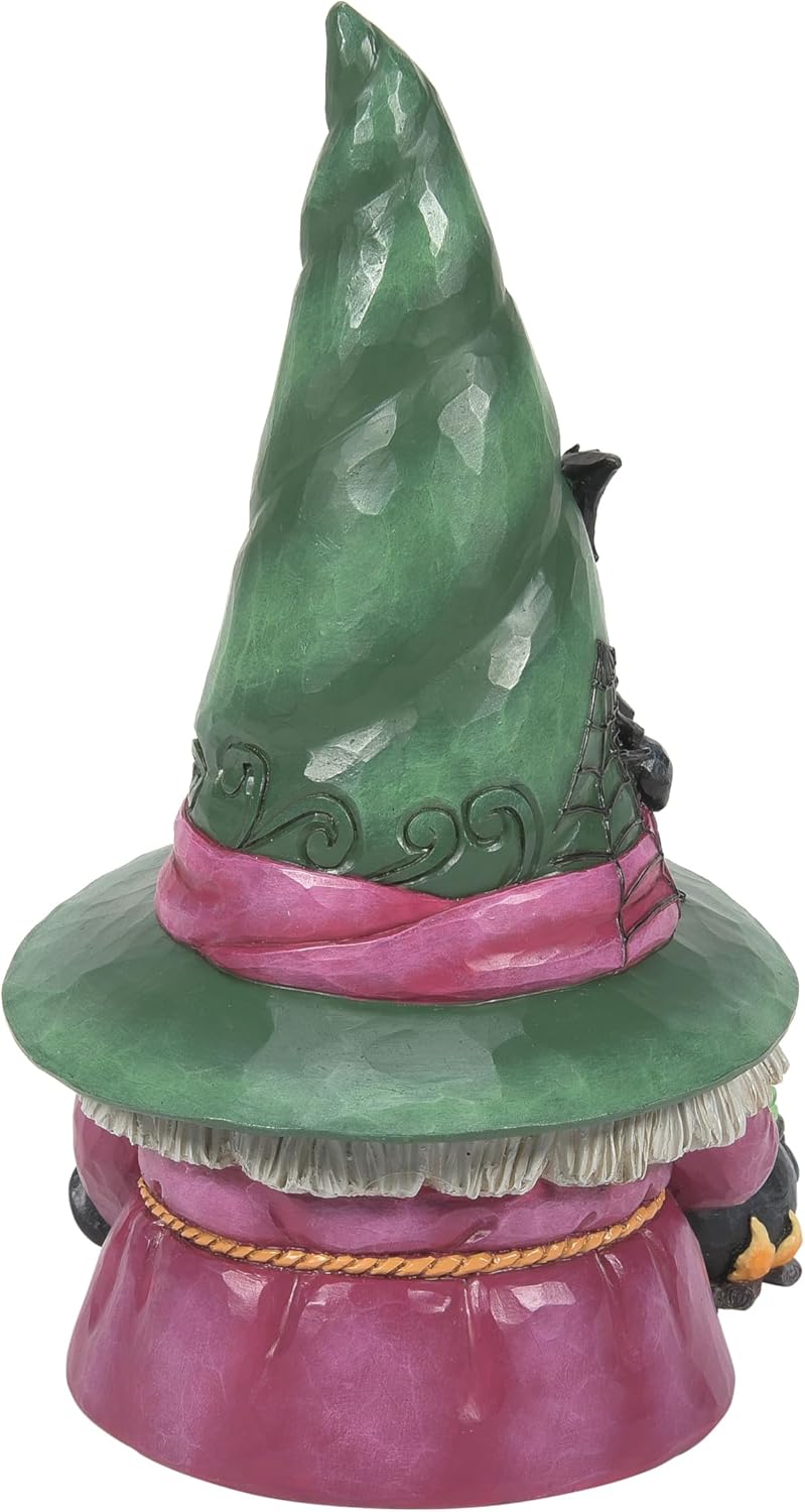 Enesco Jim Shore Heartwood Creek Halloween Collection Witch Gnome with Cauldron and Cat Figurine- Stone Resin Hand Painted Crafted Collectible Gnomes Halloween Figurines Home Decor Statue, 7.68 Inch - Image 2