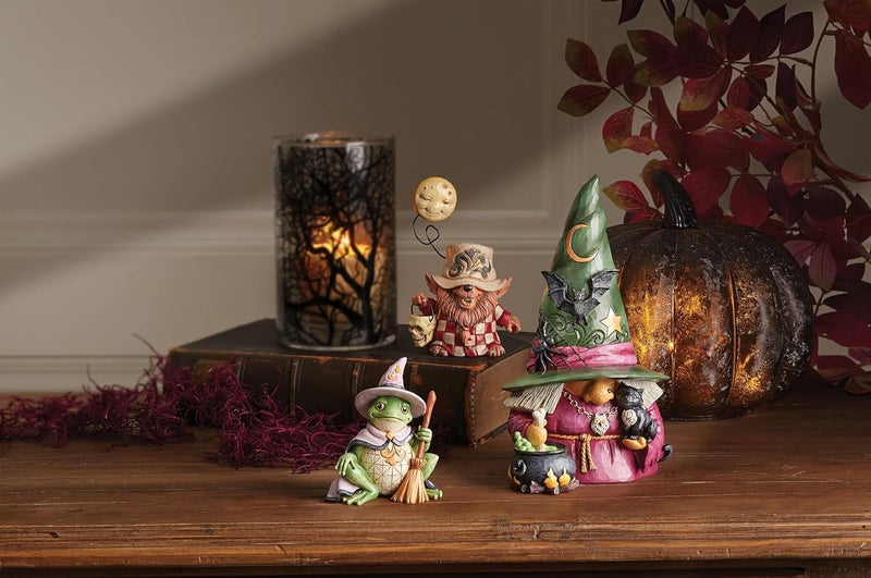 Enesco Jim Shore Heartwood Creek Halloween Collection Witch Gnome with Cauldron and Cat Figurine- Stone Resin Hand Painted Crafted Collectible Gnomes Halloween Figurines Home Decor Statue, 7.68 Inch - Image 5