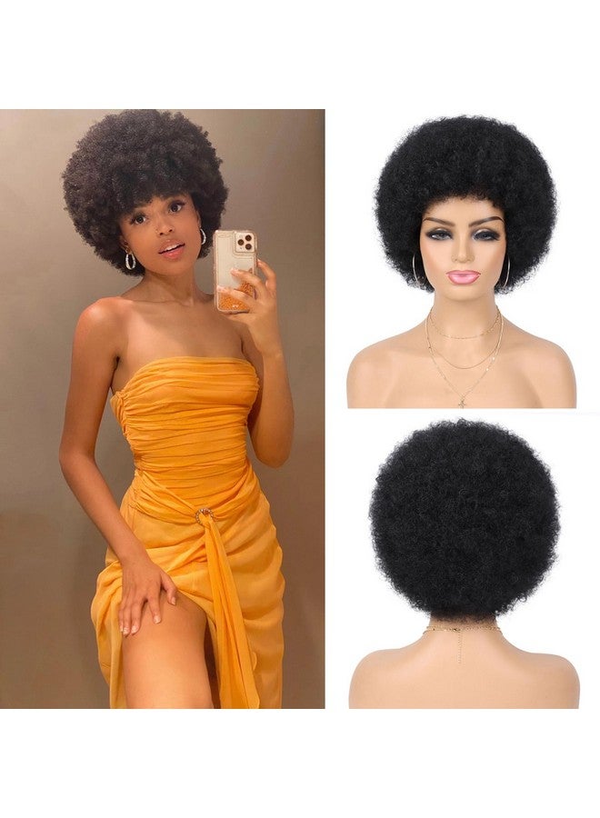 G&T Wig 70S Afro Wigs For Black Women Afro Puff Wigs Bouncy And Soft Natural Looking Full Wigs For Daily Party Cosplay Costume(1B) - Image 1