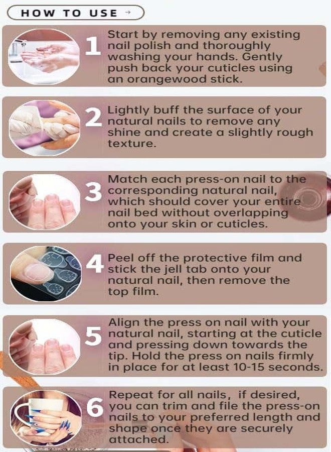 QQPPOLIU Short Square Nails,French Tips Press on Nails with Flower and Flower Designs - Image 5