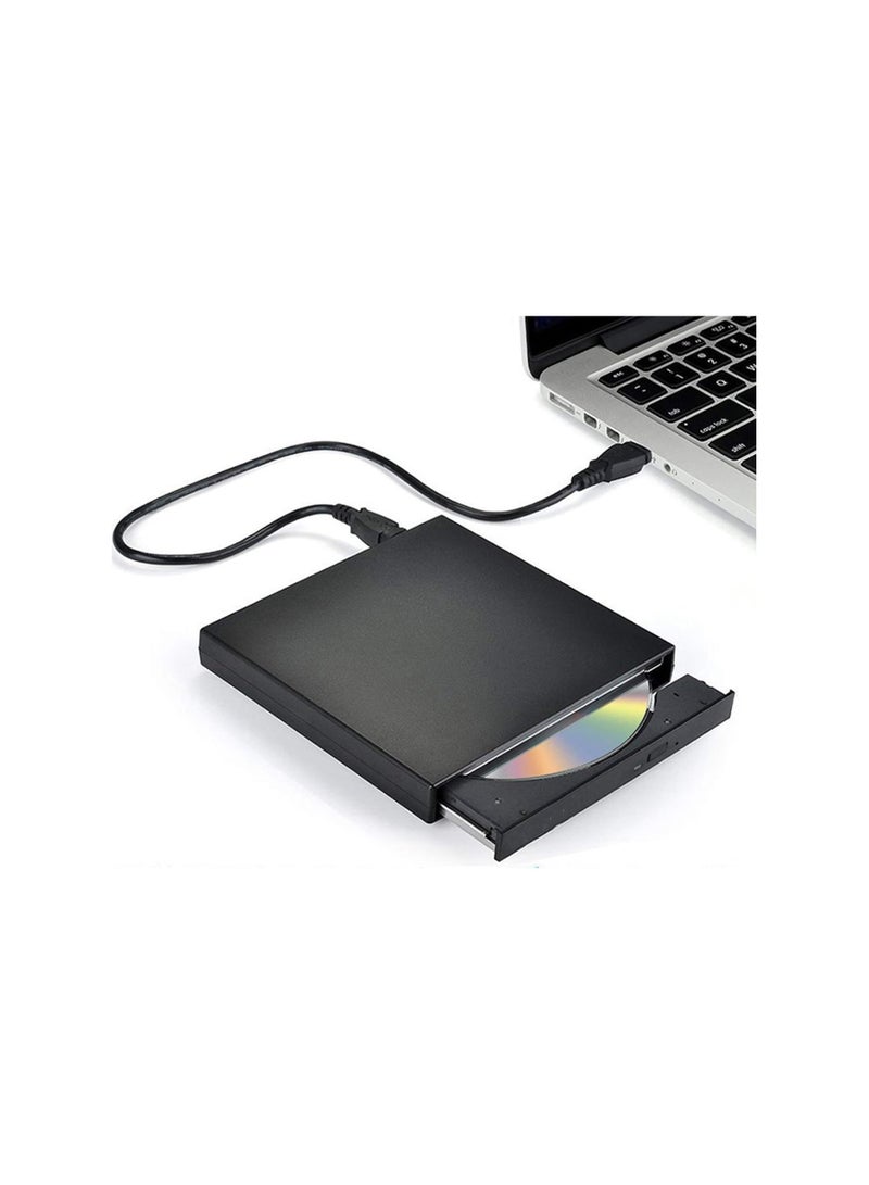 External  Drive, USB 2.0 Slim Portable CD-RW DVD-RW Burner for Laptop, PC & Desktop – Black 