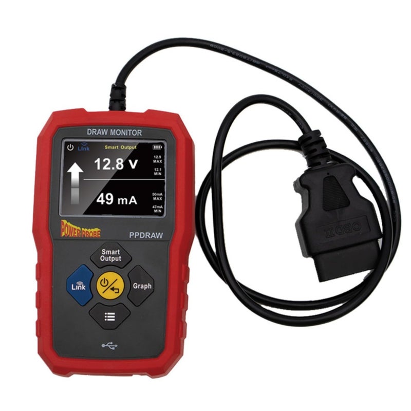 Power Probe PPDRAW Automotive Battery Voltage and Parasitic Draw Monitor with OBDII Connection - Image 1