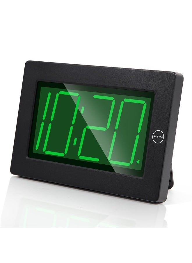 Timegyro - Digital Wall Clock Battery Operated with LED Display, Large Display Digital Clock, 3 Brightness Levels, Wall Mount or Tabletop - Image 1