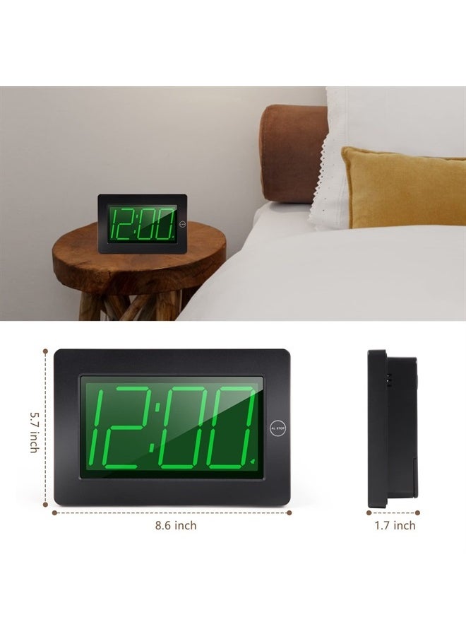 Timegyro - Digital Wall Clock Battery Operated with LED Display, Large Display Digital Clock, 3 Brightness Levels, Wall Mount or Tabletop - Image 1