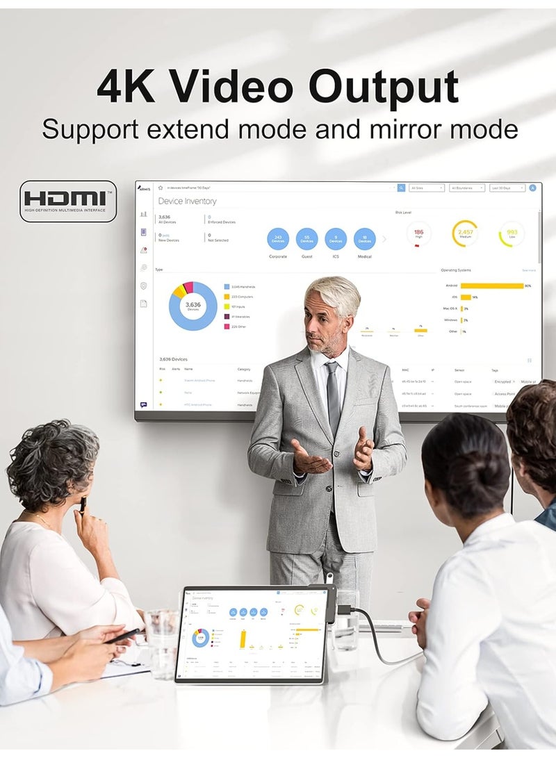 BYEASY Docking Station For Microsoft Surface Pro 8 , 6-in-1  USB-C Hub with 4K HDMI 30Hz, 1000M Ethernet LAN, SD/TF Card Reader, 2 USB 3.0 - Image 3